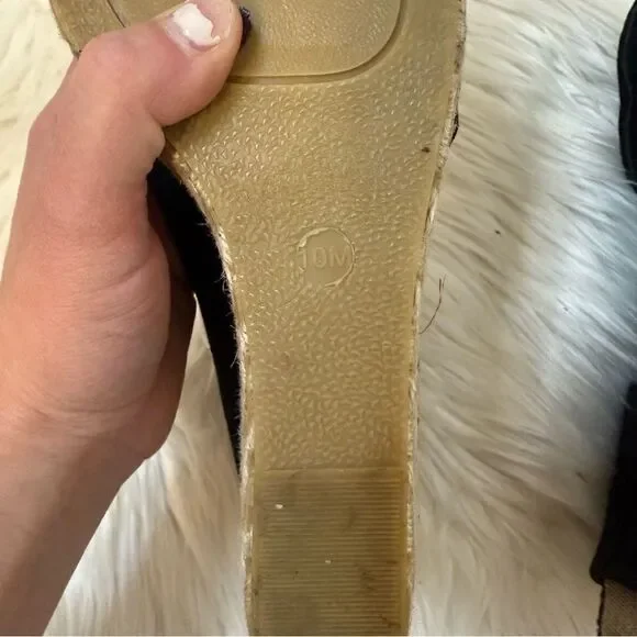 [Vince] Espadrille Black Peep Toe Wedges - Size 10